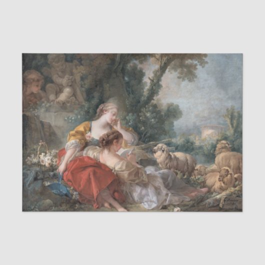 Die Schäferinnen von Francis Boucher Seidenpapier (Vorderseite)