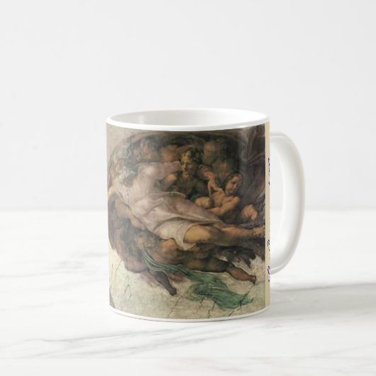 "Die Schaffung des Mannes " Kaffeetasse (VorderseiteRechts)