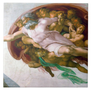 Die Schaffung von Adam (Detail), Michelangelo Fliese