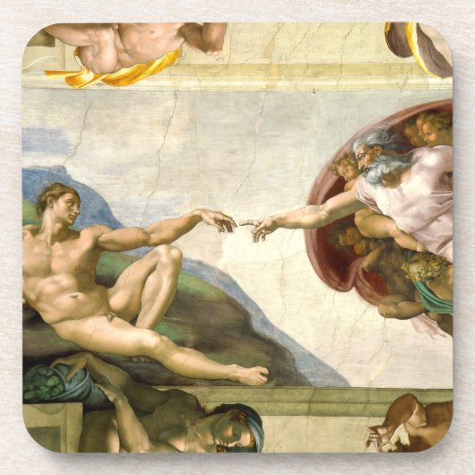 Die Schaffung von Adam durch Michelangelo-schöne Getränkeuntersetzer (Vorderseite)