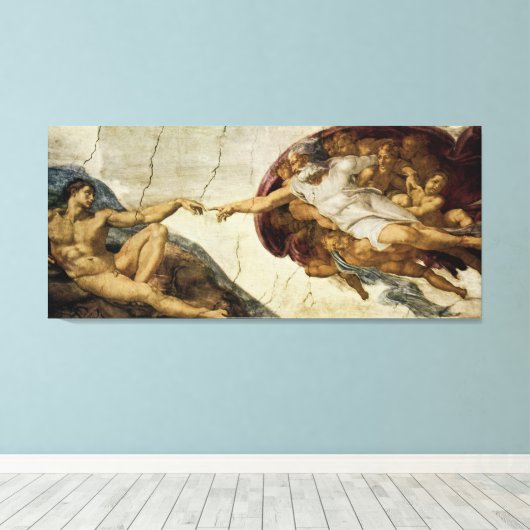 Die Schaffung von Adam Leinwanddruck (Insitu (Holzboden))
