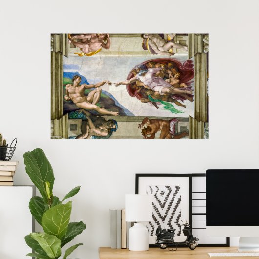 Die Schaffung von Adam | Michelangelo | Poster (Heimbüro)