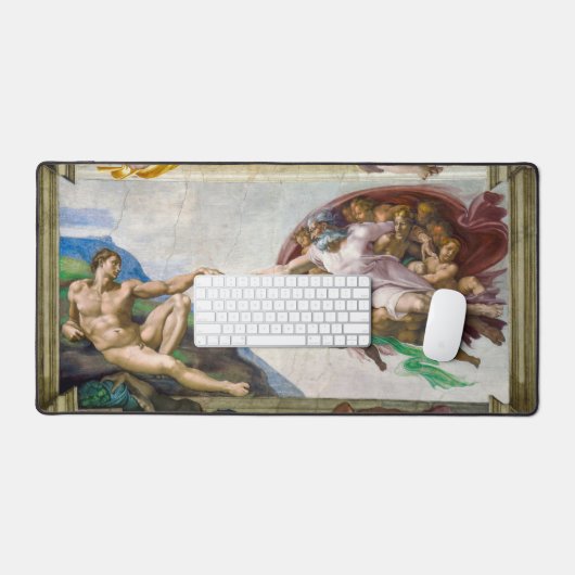 Die Schaffung von Adam | Michelangelo | Schreibtischunterlage (Tastatur & Maus)