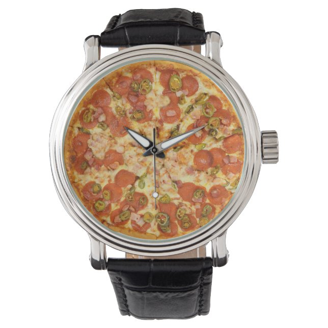 Die scharfe Pizza Time Watch (keine Indizes) Armbanduhr (Vorderseite)