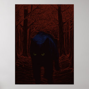 Die Schatten-Katze und der rote Wald Poster