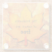 Die Schätze der Natur sind das Goldene Leaf Glasuntersetzer (Rückseite)