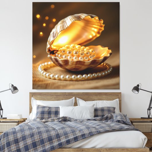 Die Schatzmuschel – Verborgene Perlen Leinwanddruck (Insitu (Schlafzimmer))