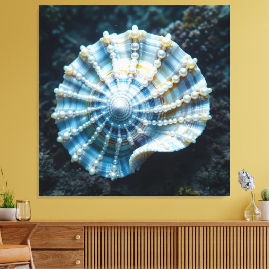 Die Schatzmuschel – Verborgene Perlen Leinwanddruck (Insitu (Wohnzimmer))
