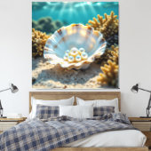 Die Schatzmuschel – Verborgene Perlen Leinwanddruck (Insitu (Schlafzimmer))