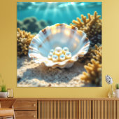 Die Schatzmuschel – Verborgene Perlen Leinwanddruck (Insitu (Wohnzimmer))