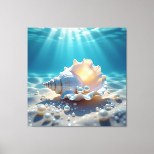 Die Schatzmuschel – Verborgene Perlen Leinwanddruck (Vorderseite)