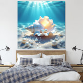 Die Schatzmuschel – Verborgene Perlen Leinwanddruck (Insitu (Schlafzimmer))