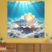 Die Schatzmuschel – Verborgene Perlen Leinwanddruck (Insitu (Wohnzimmer))