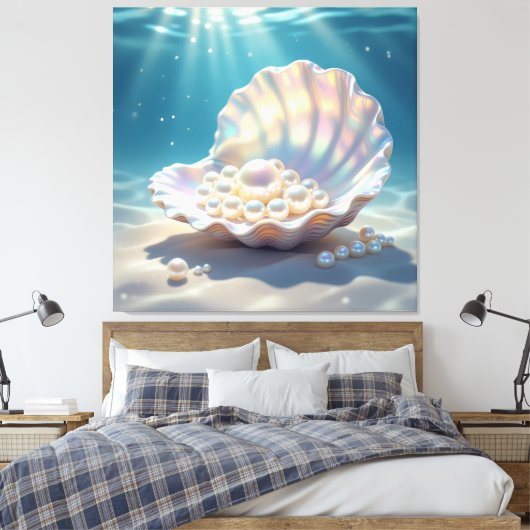 Die Schatzmuschel – Verborgene Perlen Leinwanddruck (Insitu (Schlafzimmer))