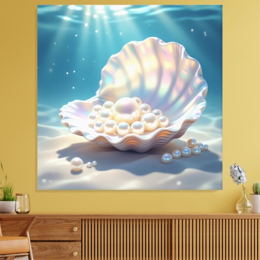 Die Schatzmuschel – Verborgene Perlen Leinwanddruck (Insitu (Wohnzimmer))