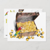 Die Schatztruhe eines Piraten Postkarte (Vorne/Hinten)