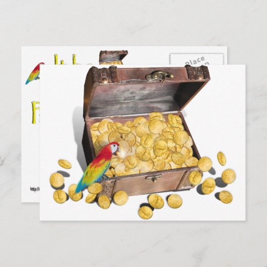 Die Schatztruhe eines Piraten Postkarte (Vorne/Hinten)