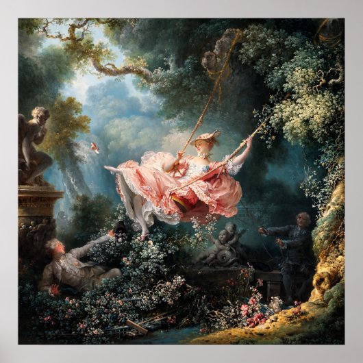 Die Schaukel von Jean-Honoré Fragonard Poster (Vorne)