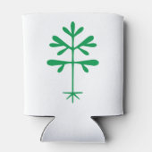 Die Schaumdose wird mit einer grünen, fest umhülle Dosenkühler (Rückseite)