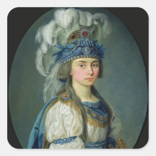 Die Schauspielerin und Sängerin Praskovya Zhemchug Quadratischer Aufkleber