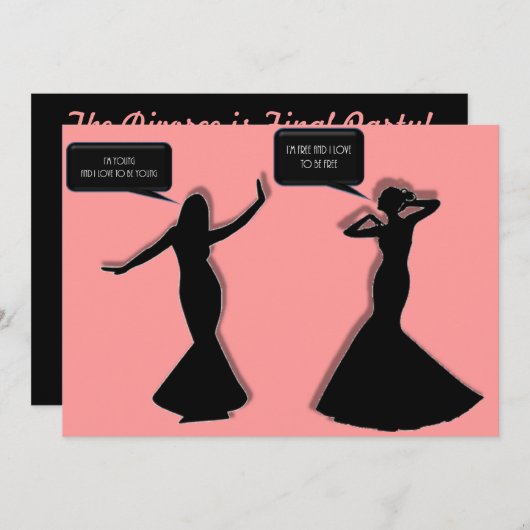 Die Scheidung ist das letzte Party der gewöhnliche Einladung (Vorne/Hinten)