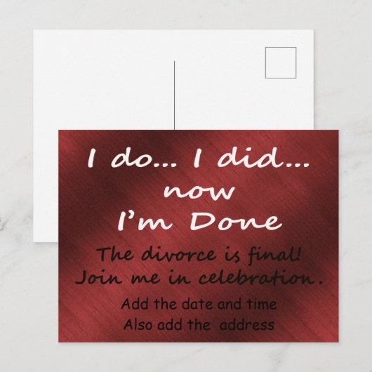 Die Scheidung ist endgültig Postkarte (Vorne/Hinten)