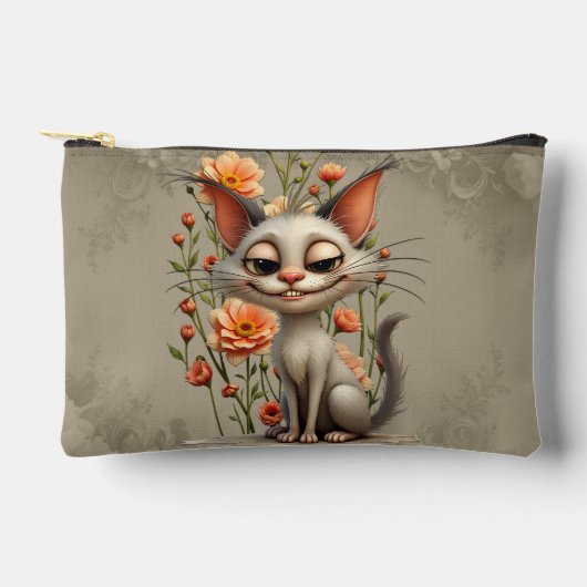 Die schelmische Katze Zubehörtasche (Vorderseite)