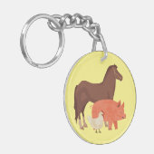 Die Scheune ist mein Happy Place Akryllischer Schl Schlüsselanhänger (Vorderseite links)