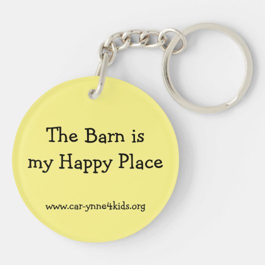 Die Scheune ist mein Happy Place Akryllischer Schl Schlüsselanhänger (Rückseite)