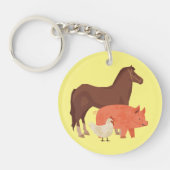 Die Scheune ist mein Happy Place Akryllischer Schl Schlüsselanhänger (Vorderseite)