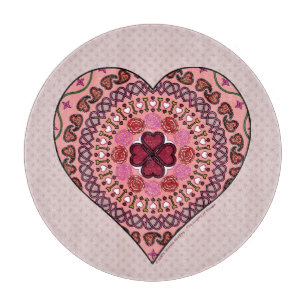 Die Schichten der Heart Glass Cutting Board Schneidebrett