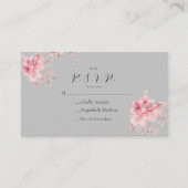 Die schick-rosa Sakura-Blume auf einem grauen Hint Begleitkarte (Vorderseite)