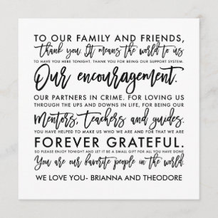 Die schicke beschriftete Hand danken Ihnen Dankeskarte