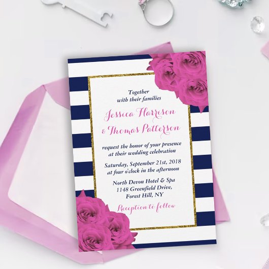 Die schicke, moderne Luxus-Hochzeitskollektion Ros Einladung