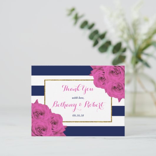 Die schicke, moderne Luxus-Hochzeitskollektion Ros Postkarte (Stehend Vorderseite)