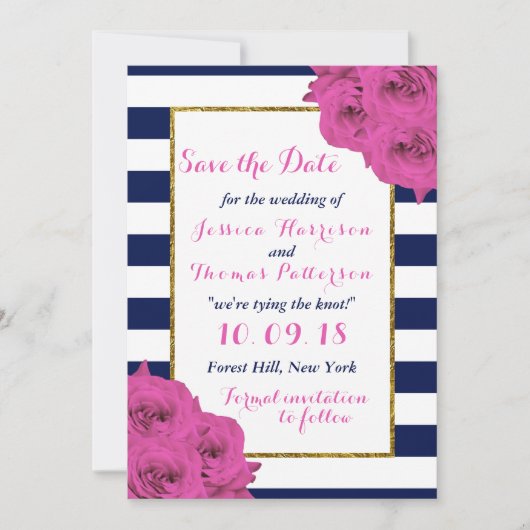 Die schicke, moderne Luxus-Hochzeitskollektion Ros Save The Date (Vorderseite)