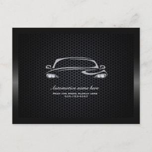 Die schicke, schwarz-minimalistische moderne Car-V Postkarte