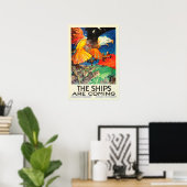 DIE SCHIFFE KOMMEN AUF Amerikanische Adlerkriegspr Poster (Heimbüro)
