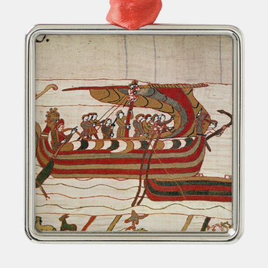 Die Schiffe werden durch die Winde durchgebrannt Silbernes Ornament (Vorne)