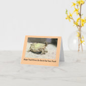 "DIE SCHILDKRÖTE, DIE AUF SEINE RÜCKSEITE" GEDREHT KARTE (Gelbe Blume)