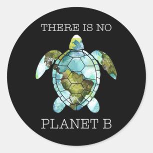 Die Schildkröte gibt es keinen Planeten-B-Tag Runder Aufkleber