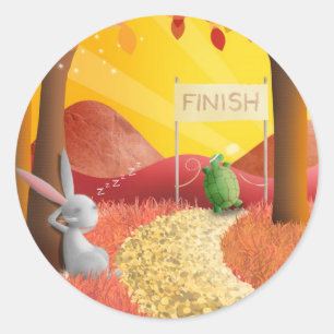 Die Schildkröte und der Hase - Aufkleber