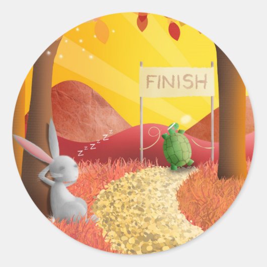 Die Schildkröte und der Hase - Aufkleber (Vorderseite)