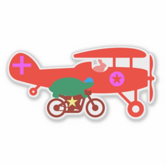 Die Schildkröte und der Hase Aufkleber (Vorderseite)