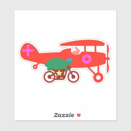 Die Schildkröte und der Hase Aufkleber (Blatt)