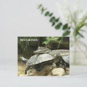 Die Schildkröte und die Krokodilkarte Postkarte (Stehend Vorderseite)