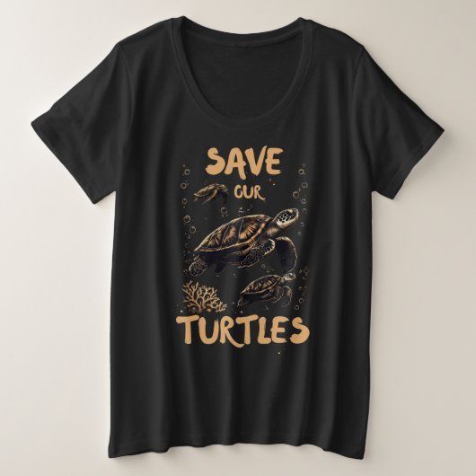 Die Schildkröten gerettet, Ökologisch Große Größe T-Shirt (Design vorne)