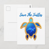 Die Schildkröten gerettet Postkarte (Vorne/Hinten)