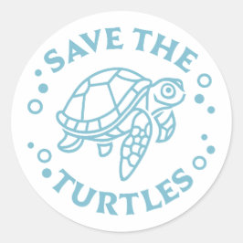 Die Schildkröten gerettet Runder Aufkleber