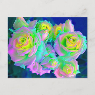 Die schillernden perligen Rosen Postkarte